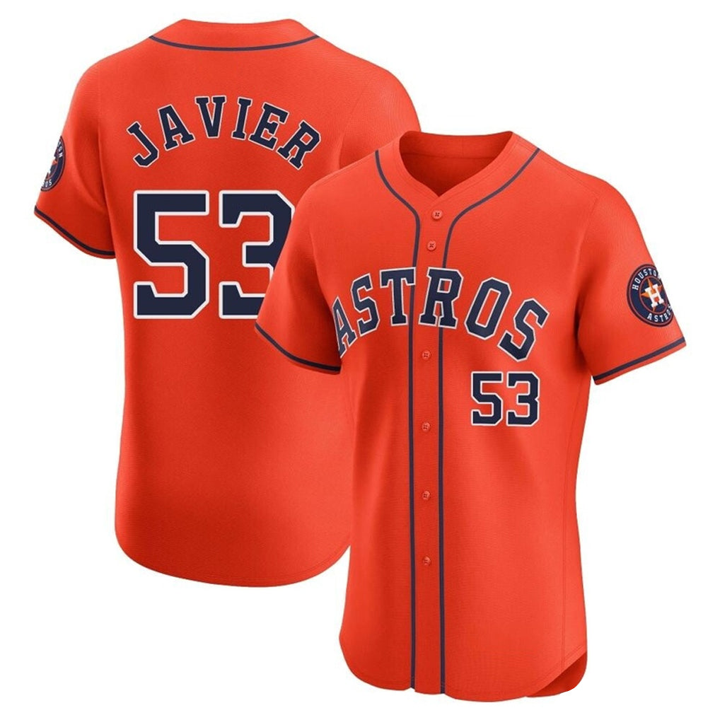 Punc H.Astros #53 Cristian Javier Player Orange Home Limited Elite Stitched Jerseys