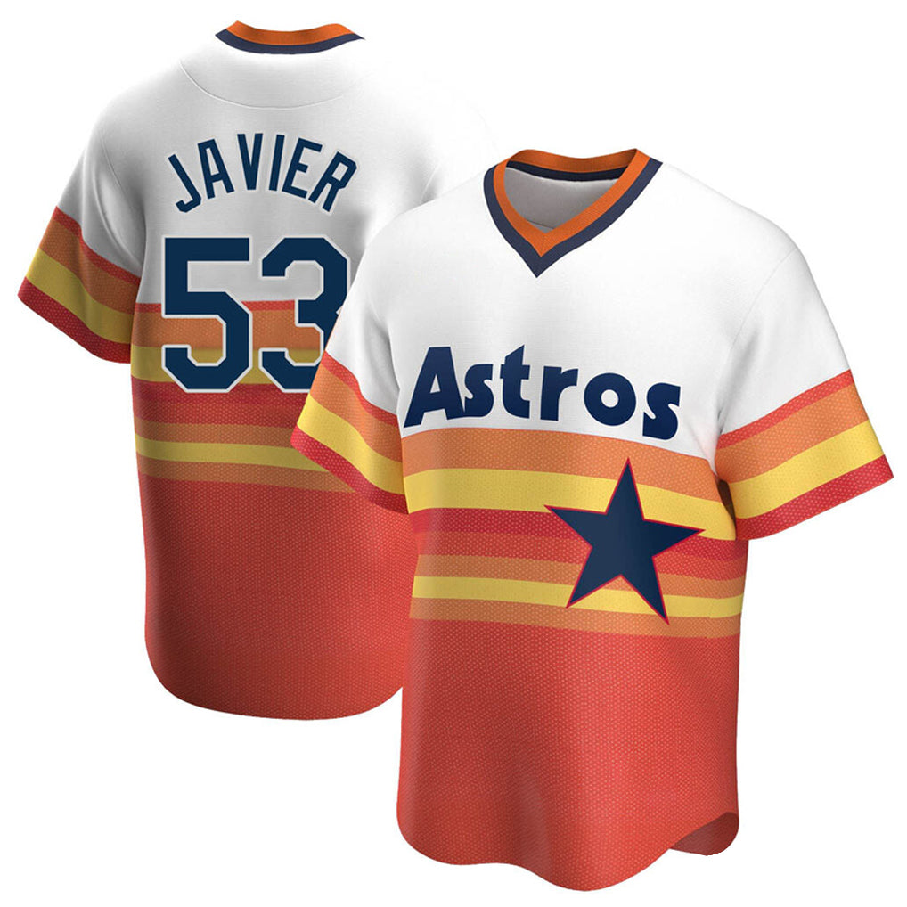 Punc H.Astros #53 Cristian Javier Player Rainbow Cooperstown Collection T-shirt Stitched Jerseys