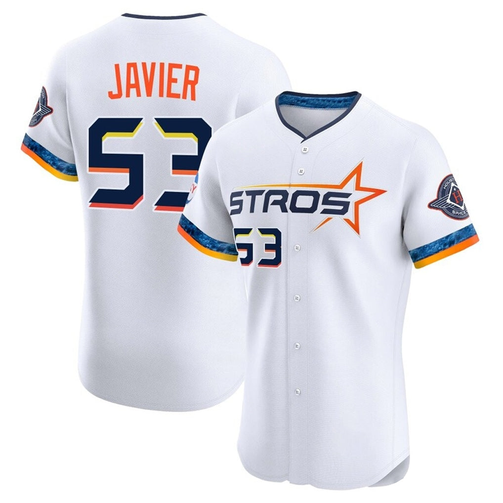 Punc H.Astros #53 Cristian Javier Player White City Connect Limited Elite Home Stitched Jerseys