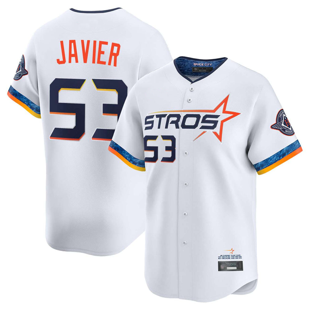 Punc H.Astros #53 Cristian Javier Player White City Connect Limited Home Stitched Jerseys