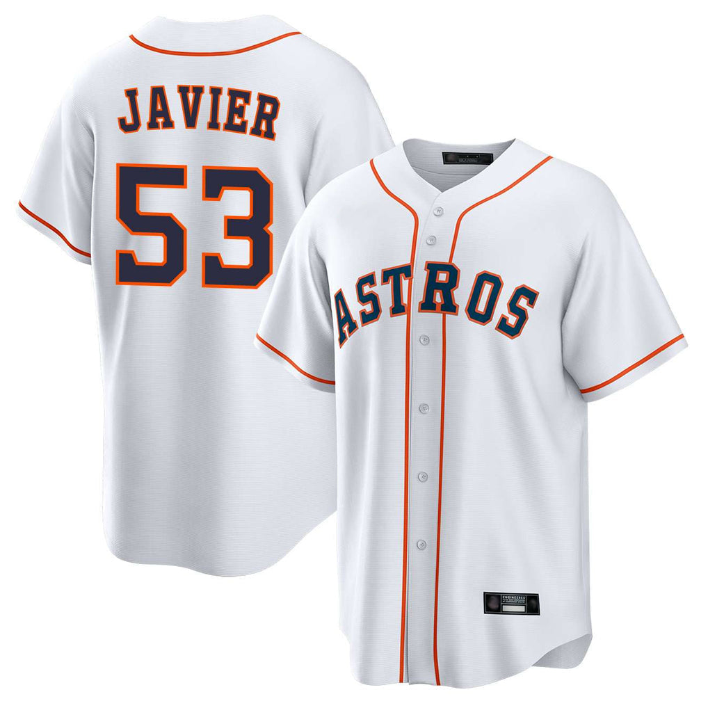 Punc H.Astros #53 Cristian Javier Player White Home Game Stitched Jerseys