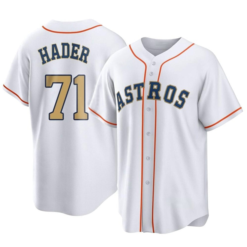 Punc H.Astros #71 Josh Hader Player Gold Collection Game Home Stitched Jerseys