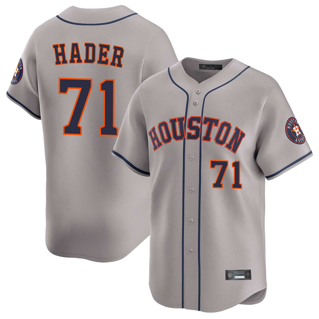 Punc H.Astros #71 Josh Hader Player Gray Home Limited Stitched Jerseys
