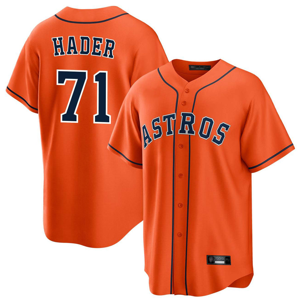 Punc H.Astros #71 Josh Hader Player Orange Home Game Stitched Jerseys