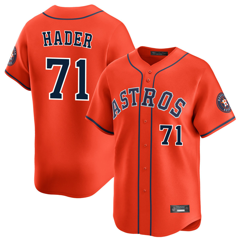 Punc H.Astros #71 Josh Hader Player Orange Home Limited Stitched Jerseys