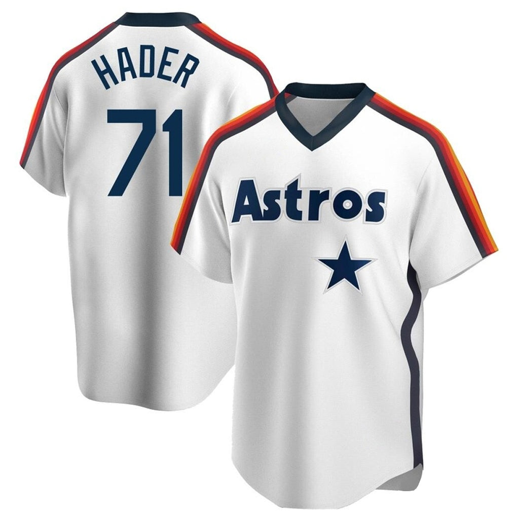 Punc H.Astros #71 Josh Hader Player White Cooperstown Collection T-shirt Stitched Jerseys