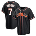 Punc H.Astros #7 Craig Biggio Player Black Fashion Out Home Game Stitched Jerseys