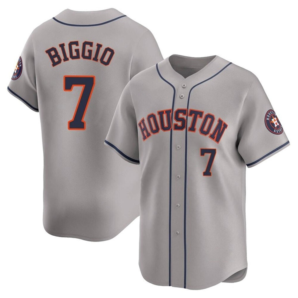 Punc H.Astros #7 Craig Biggio Player Gray Home Limited Stitched Jerseys