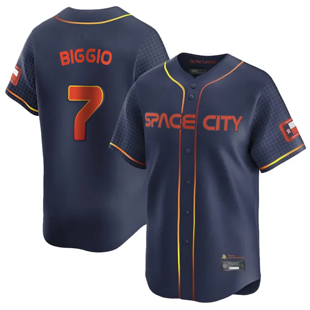 Punc H.Astros #7 Craig Biggio Player Navy City Connect Home Limited Stitched Jerseys