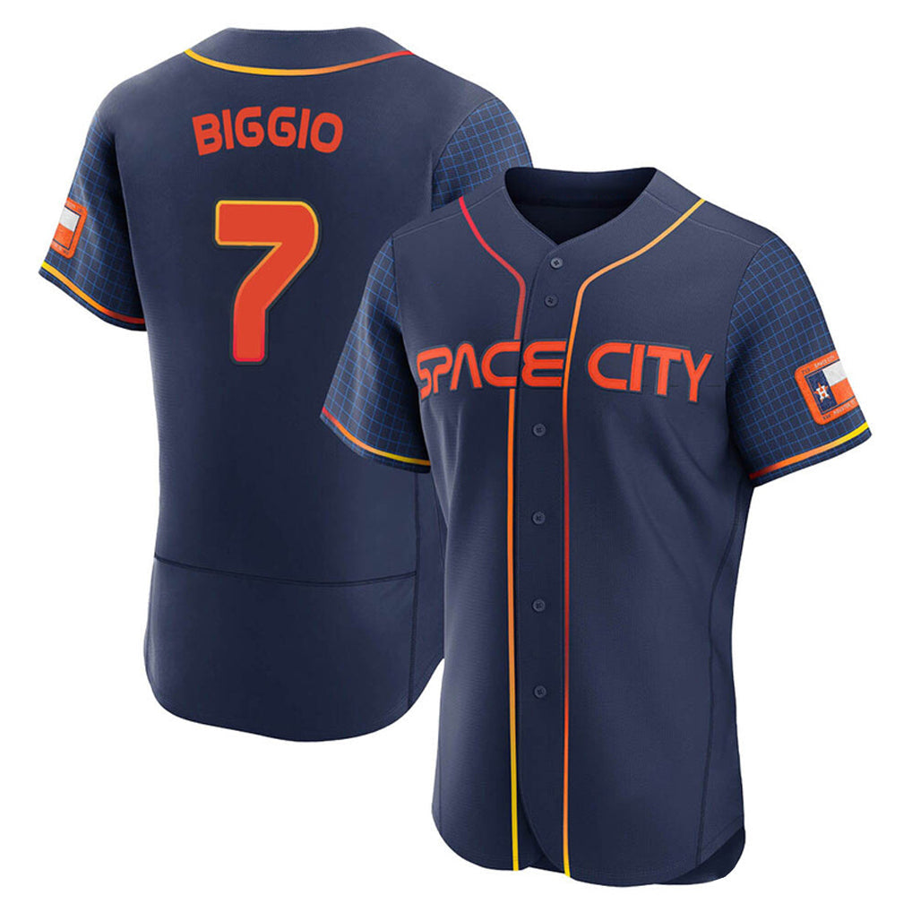 Punc H.Astros #7 Craig Biggio Player Navy City Connect Limited Elite Home Stitched Jerseys