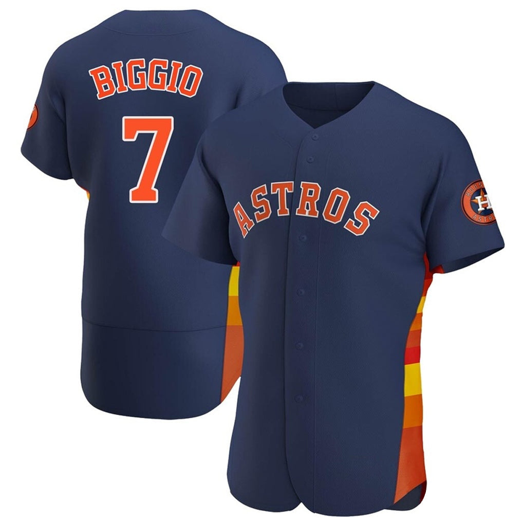 Punc H.Astros #7 Craig Biggio Player Navy Home Limited Elite Stitched Jerseys