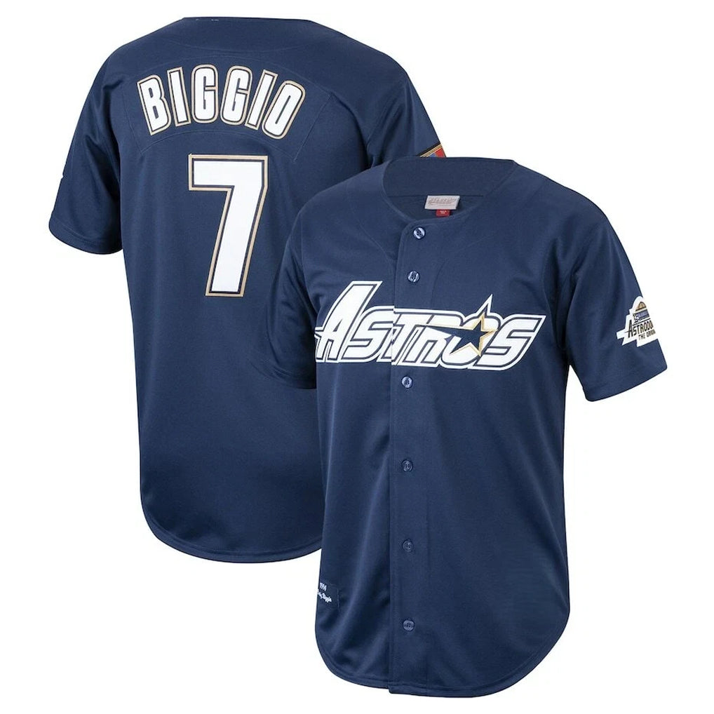 Punc H.Astros #7 Craig Biggio Player Navy Mitchell & Ness Cooperstown Collection 1994 Limited Stitched Jerseys