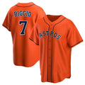 Punc H.Astros #7 Craig Biggio Player Orange Home Game Stitched Jerseys
