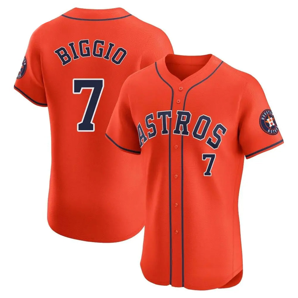 Punc H.Astros #7 Craig Biggio Player Orange Home Limited Elite Stitched Jerseys