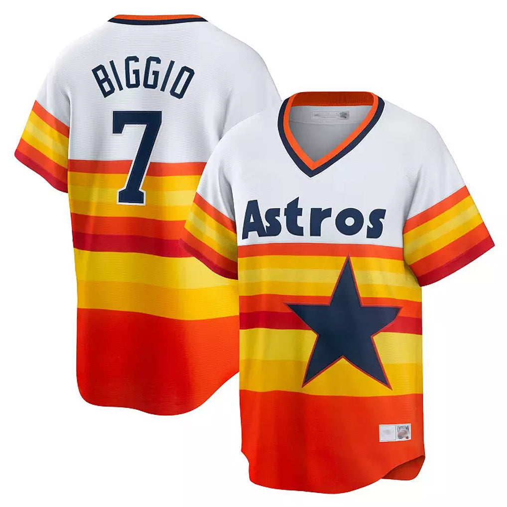 Punc H.Astros #7 Craig Biggio Player Rainbow Cooperstown Collection T-shirt Stitched Jerseys