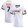 Punc H.Astros #7 Craig Biggio Player White City Connect Limited Elite Home Stitched Jerseys