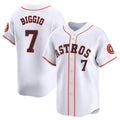 Punc H.Astros #7 Craig Biggio Player White Home Limited Stitched Jerseys