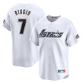 Punc H.Astros #7 Craig Biggio Player White Throwback Cooperstown Collection Limited Stitched Jerseys