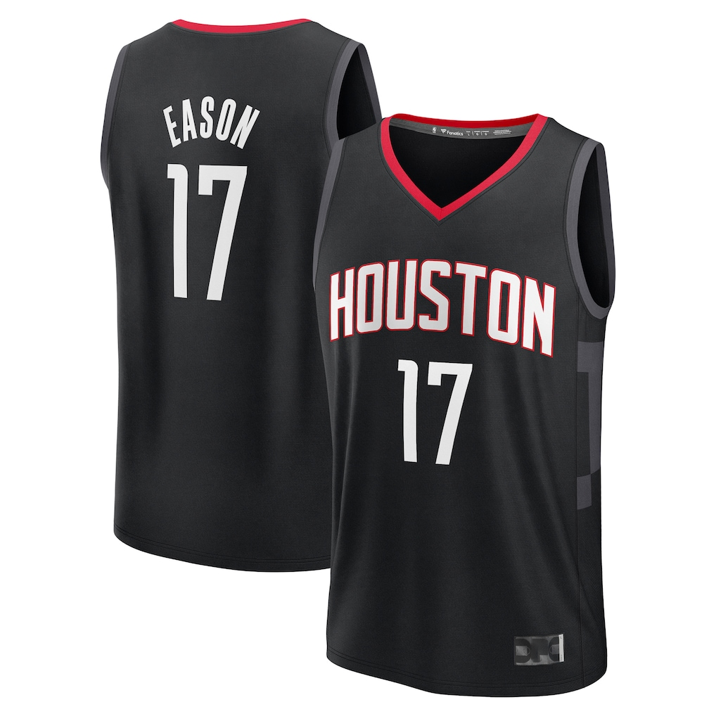 Punc H.Rockets #17 Tari Eason Black Fast Break Replica Player Stitched Jerseys-Statement Edition