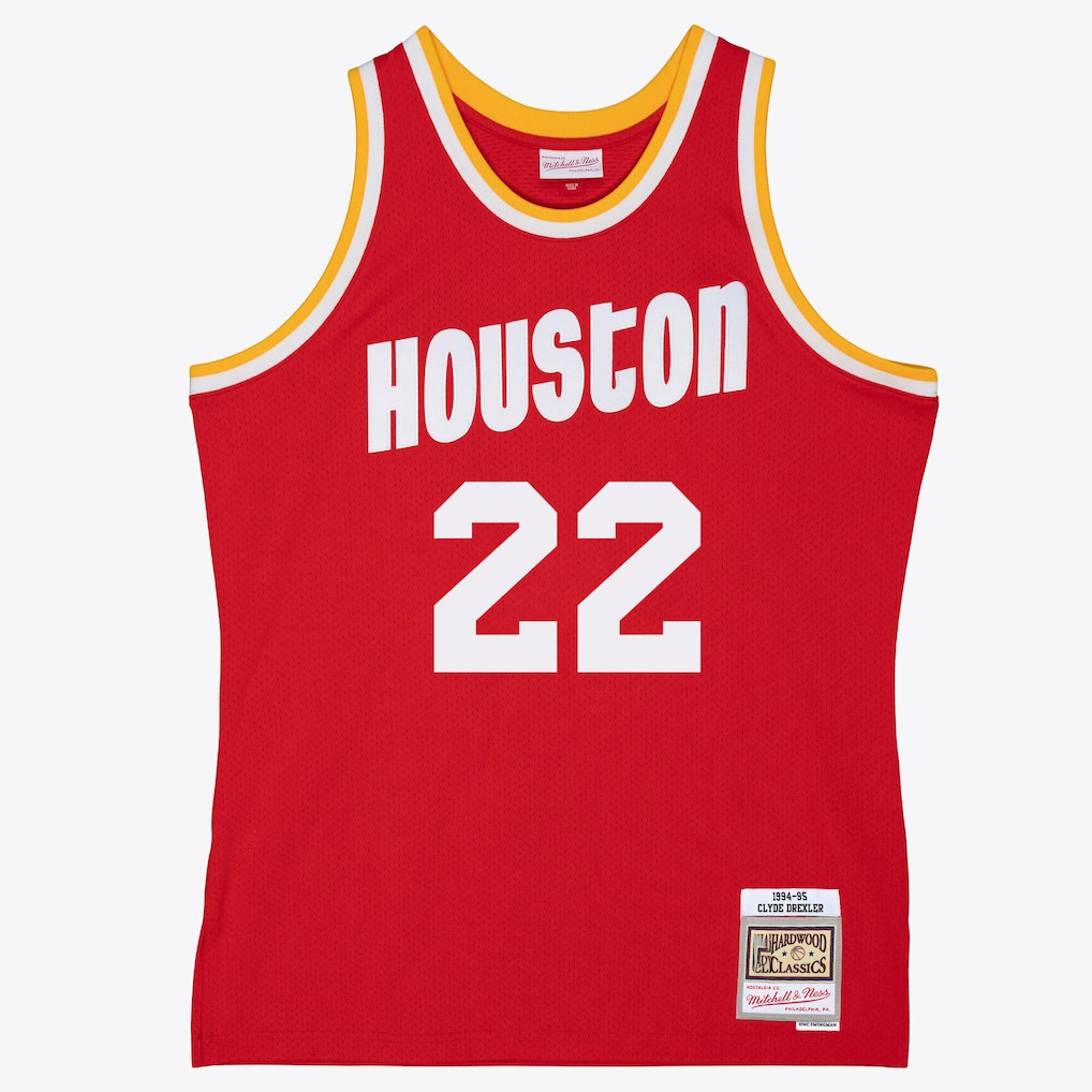 Punc H.Rockets #22 Clyde Drexler Mitchell & Ness Red 1994-1995 Swingman Stitched Jerseys