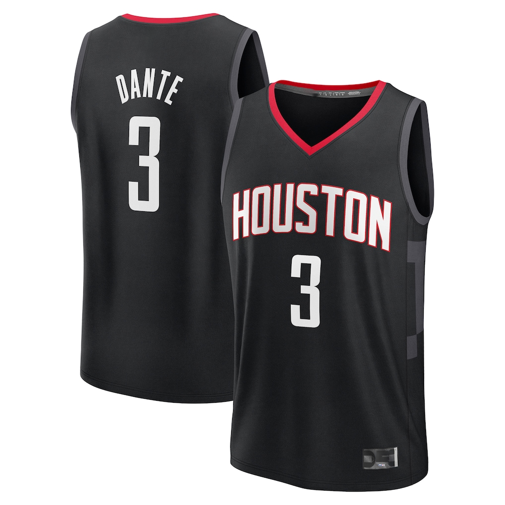 Punc H.Rockets #3 N'Faly Dante Black Fast Break Replica Player Stitched Jerseys-Statement Edition