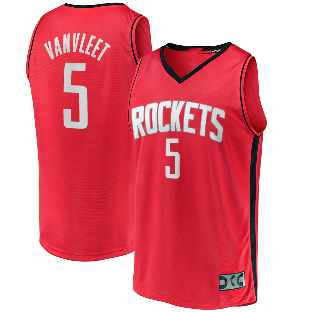 Punc H.Rockets #5 Fred VanVleet Red Fast Break Replica Player Stitched Jerseys-Icon Edition