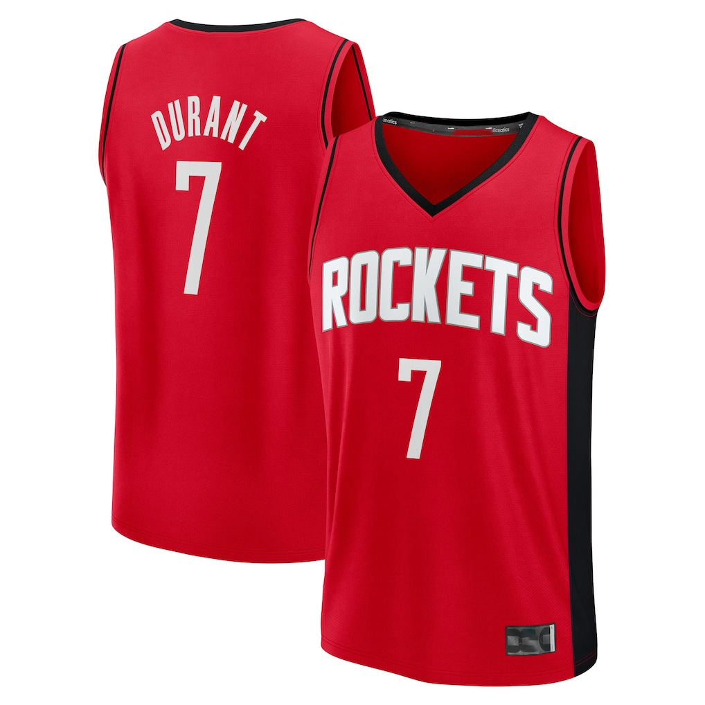 Punc H.Rockets #7 Kevin Durant Red Fast Break Replica Player Stitched Jerseys-Icon Edition