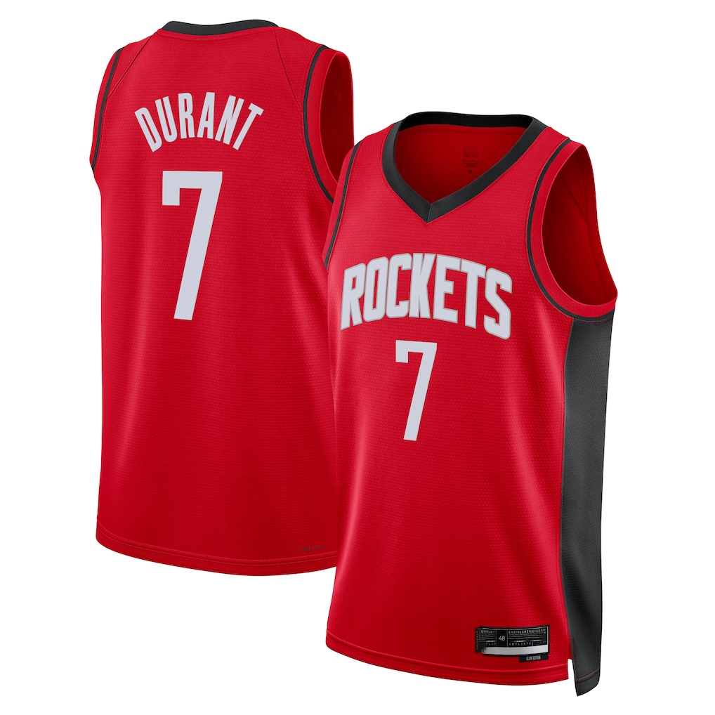 Punc H.Rockets #7 Kevin Durant Red Swingman Player Stitched Jerseys-Icon Edition