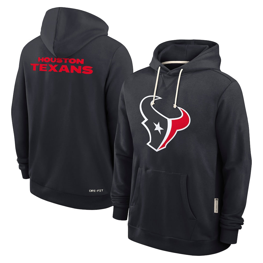 Punc H.Texans Navy Sideline Standard Home Dri-FIT Hoodie Blank Player Stitched Jerseys