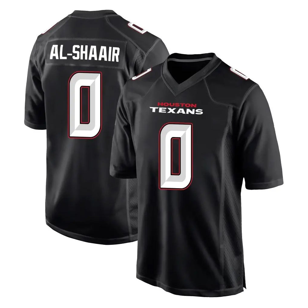 Punc H.Texans #0 Azeez Al-Shaair Player Carbon Black Fashion Home Game Stitched Jerseys