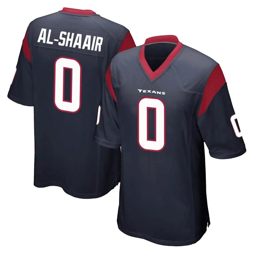 Punc H.Texans #0 Azeez Al-Shaair Player Navy Home Game Stitched Jerseys