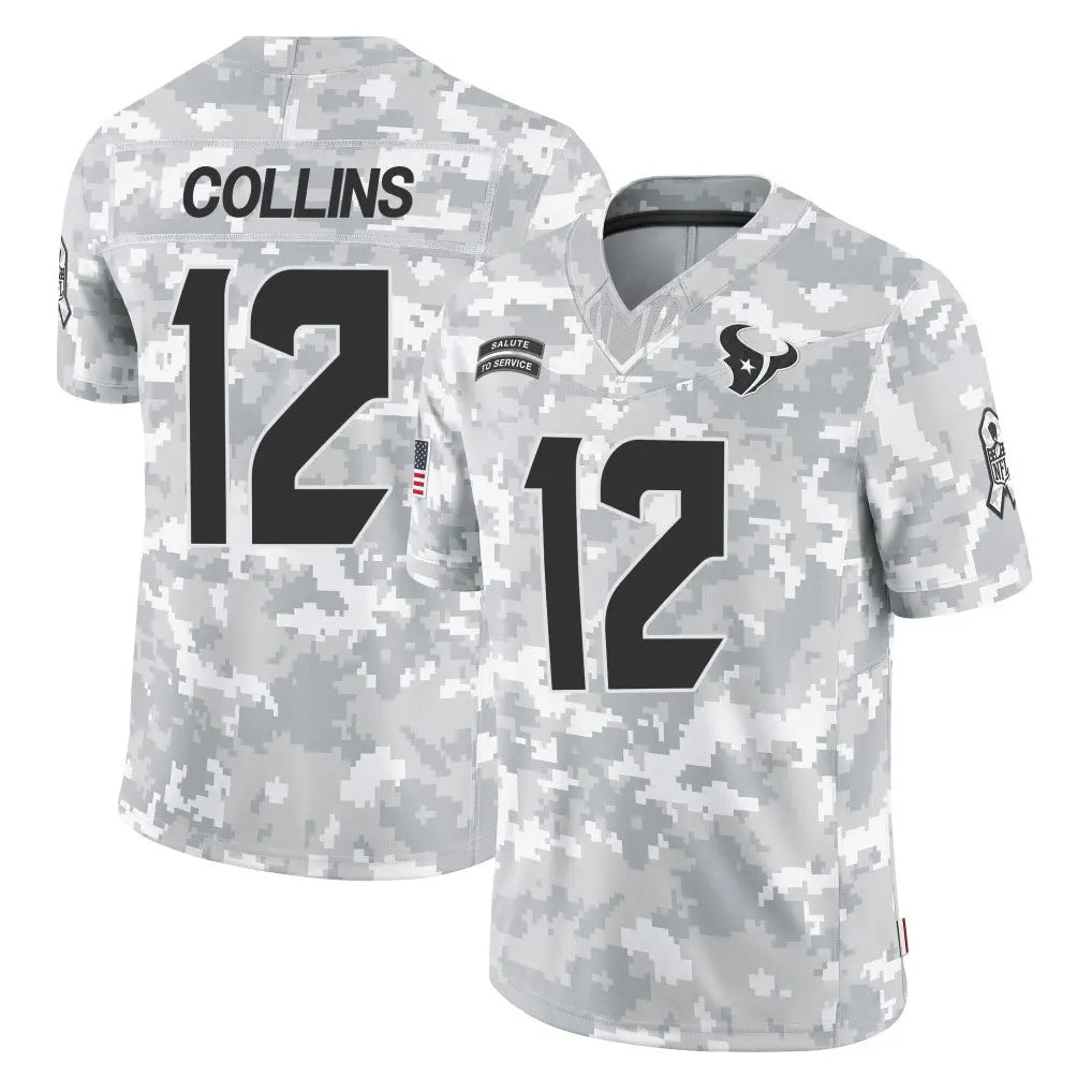 Punc H.Texans #12 Nico Collins Player Arctic Camo Salute To Service Limited Game Stitched Jerseys