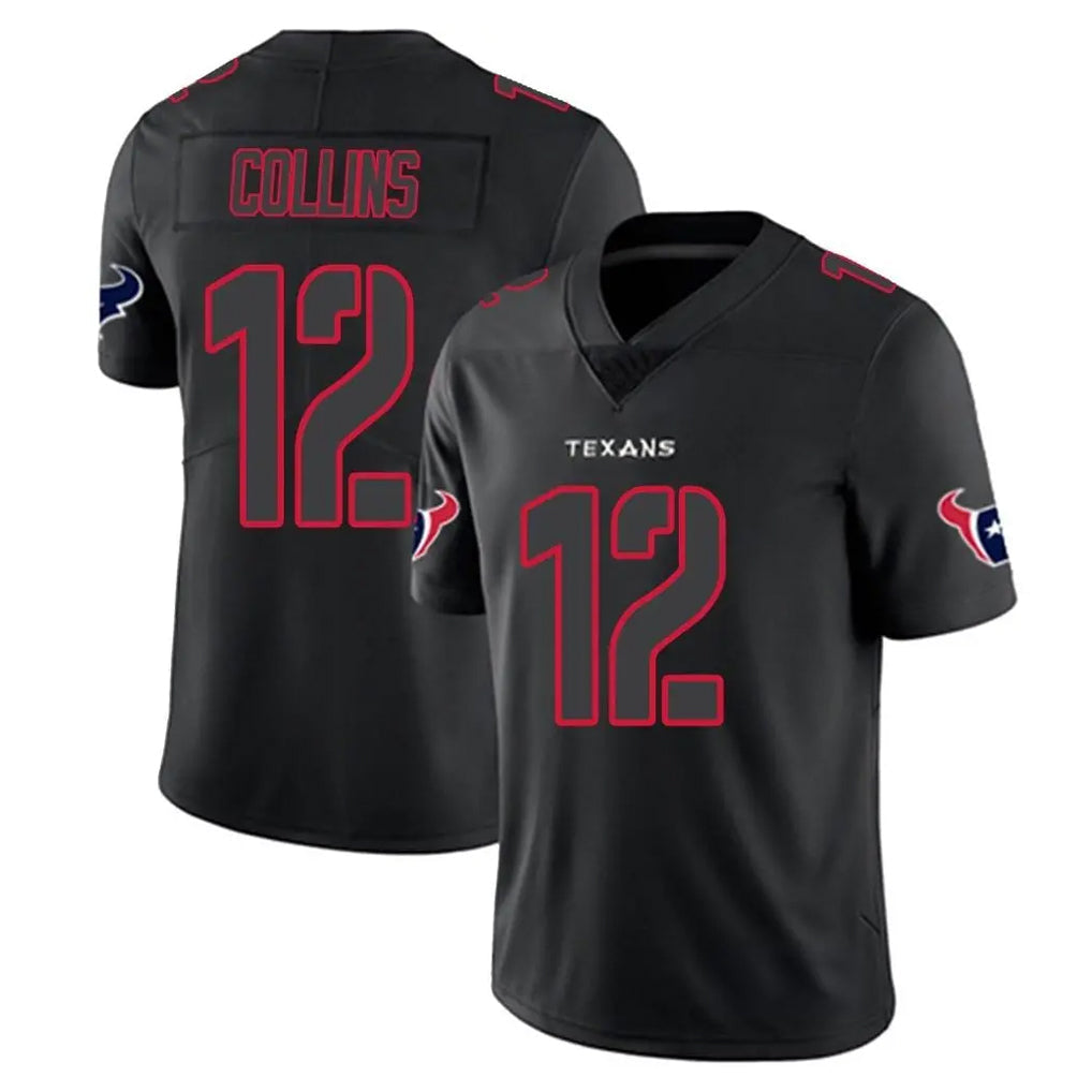 Punc H.Texans #12 Nico Collins Player Black Impact Limited Game Stitched Jerseys
