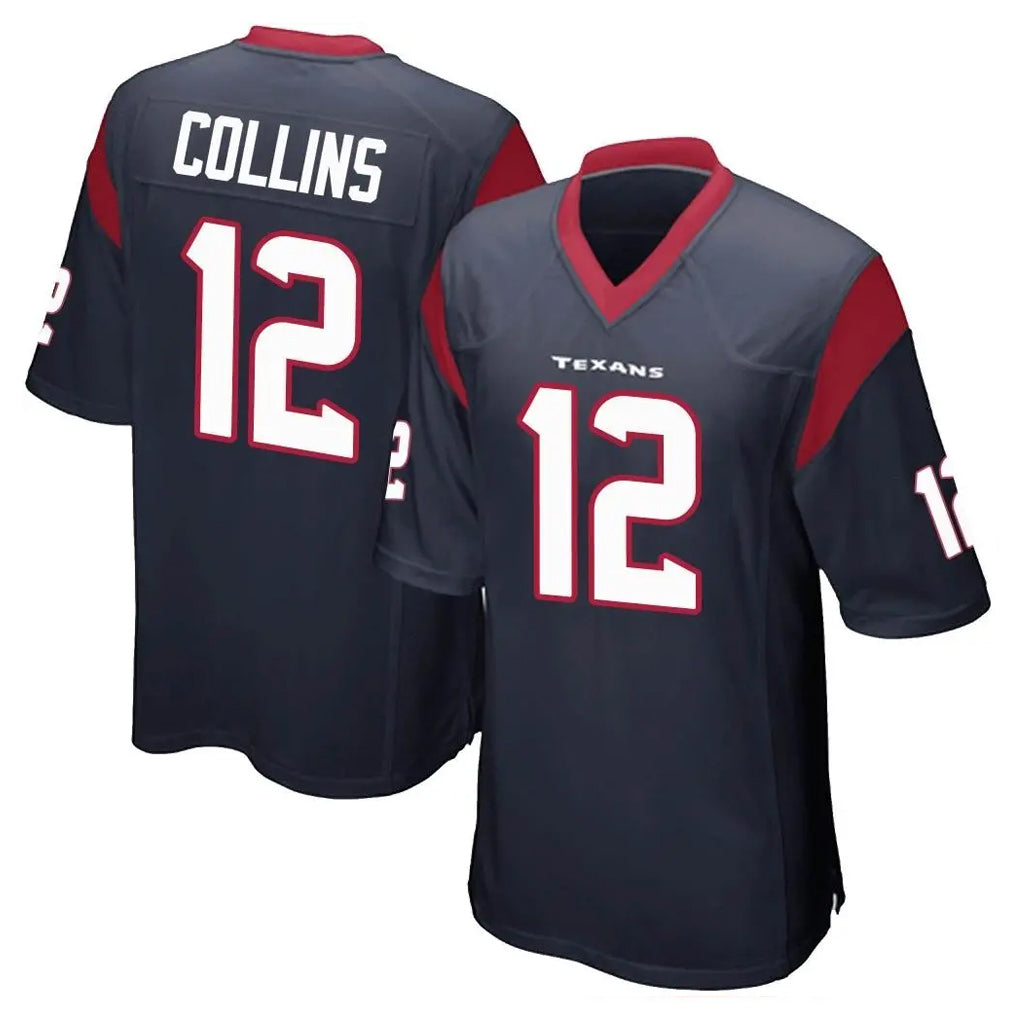 Punc H.Texans #12 Nico Collins Player Navy Home Game Stitched Jerseys