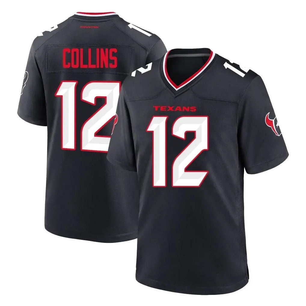 Punc H.Texans #12 Nico Collins Player Navy Team Home Game Stitched Jerseys