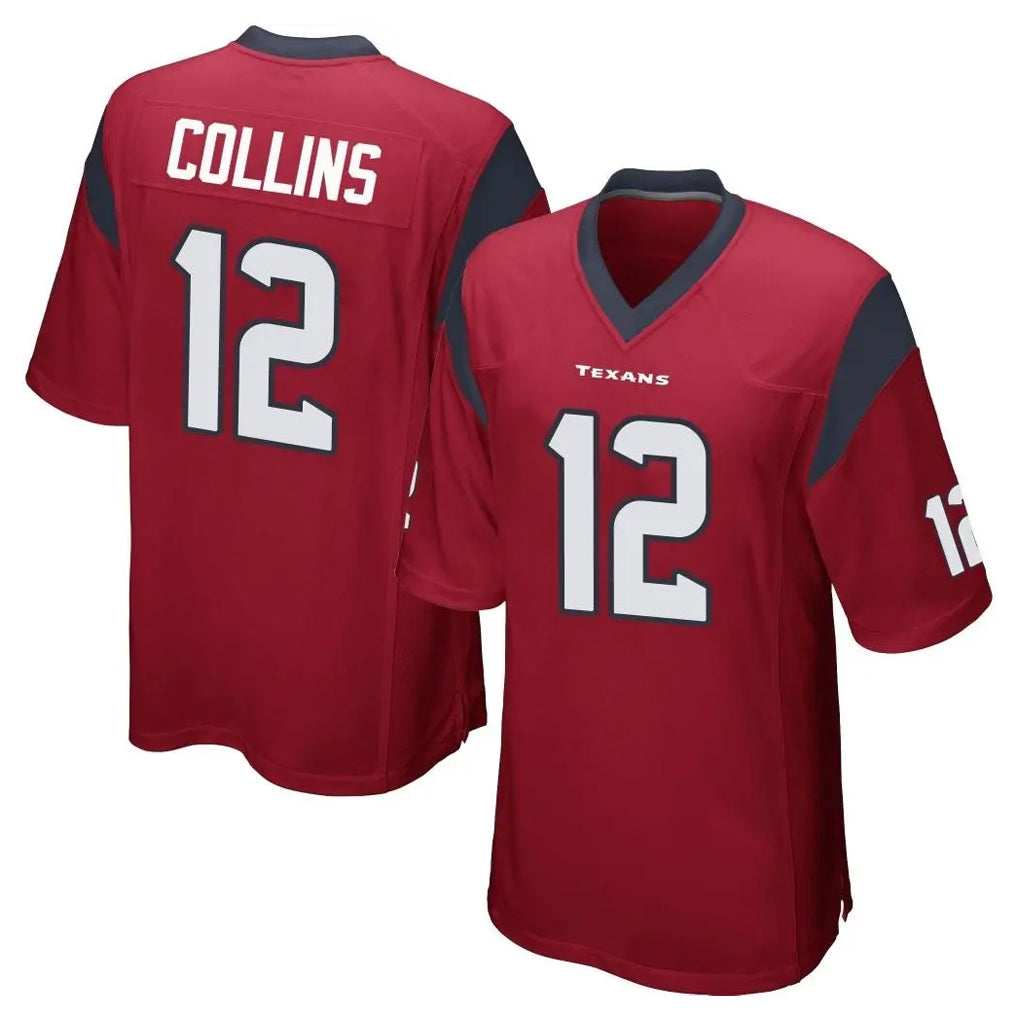 Punc H.Texans #12 Nico Collins Player Red Home Game Stitched Jerseys