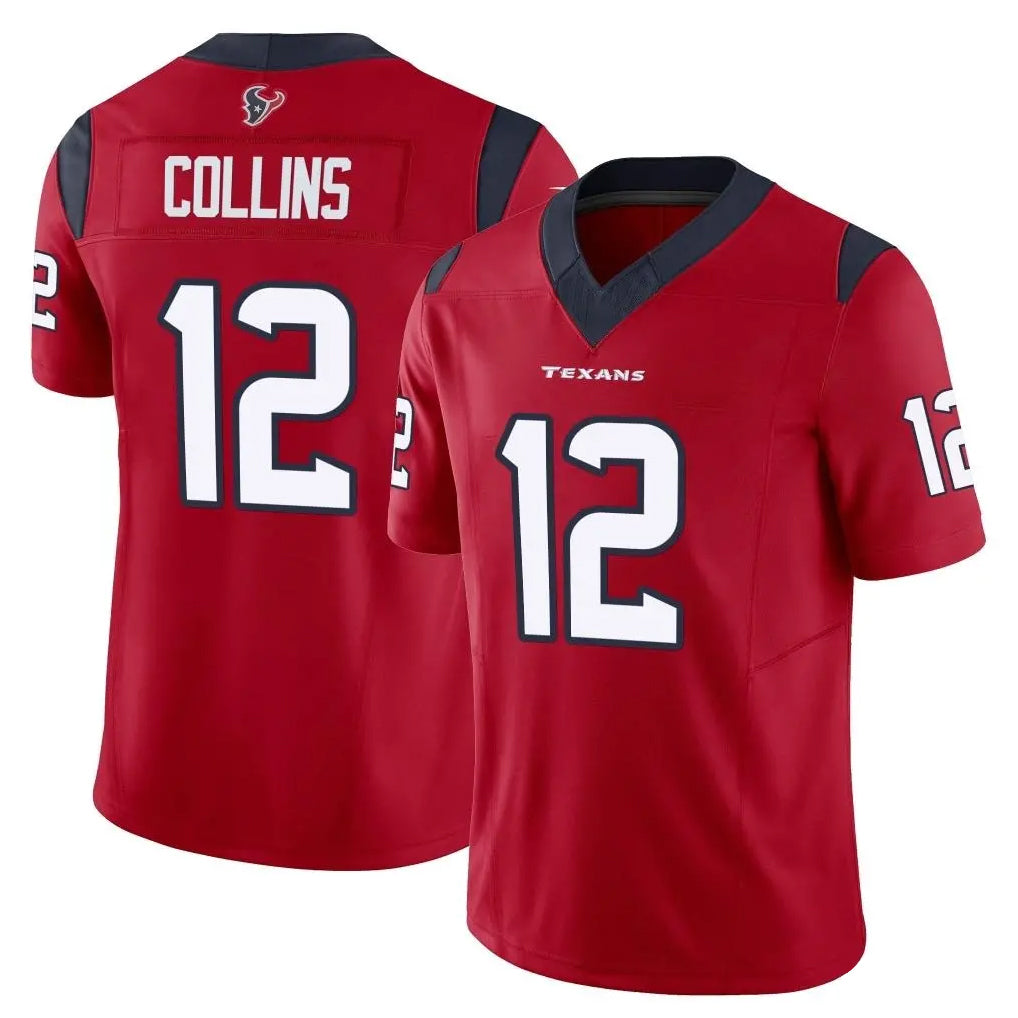 Punc H.Texans #12 Nico Collins Player Red Limited Vapor F.U.S.E. Home Game Stitched Jerseys