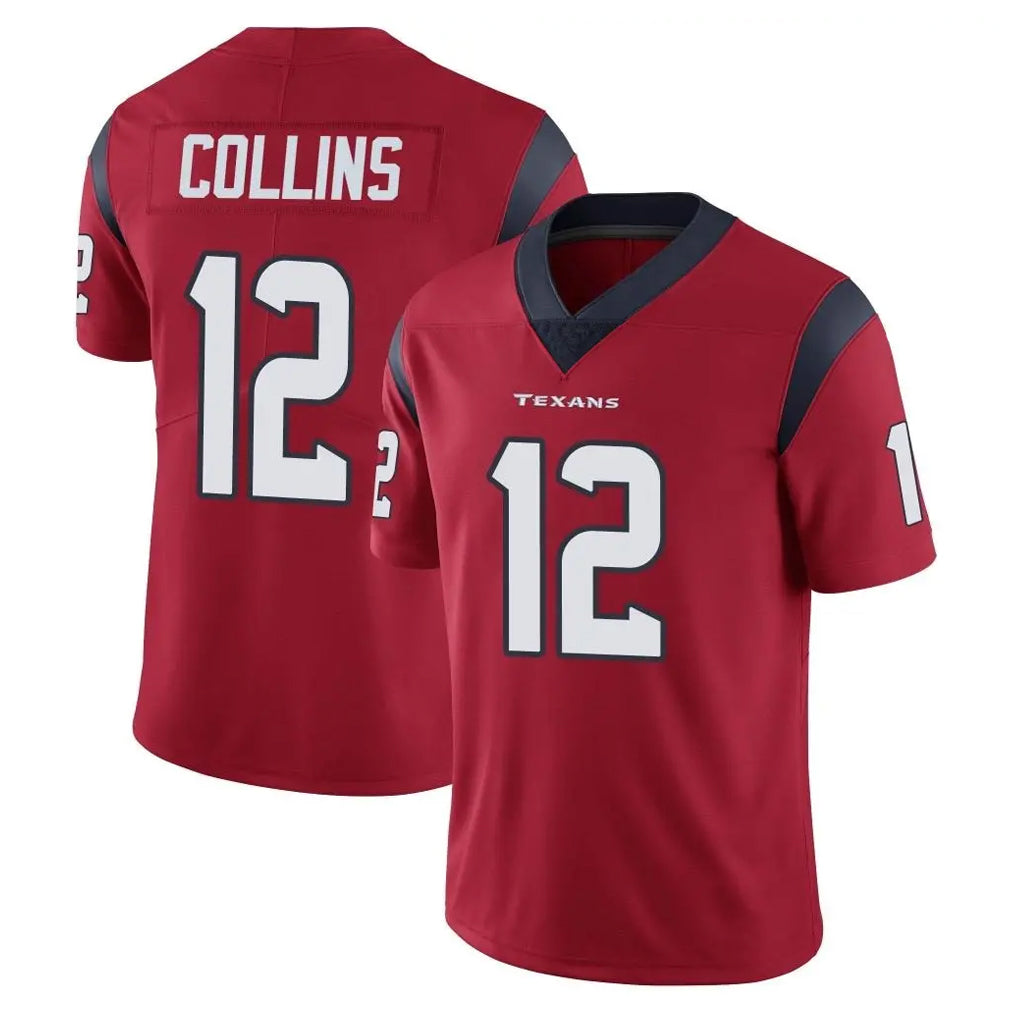 Punc H.Texans #12 Nico Collins Player Red Limited Vapor Untouchable Home Game Stitched Jerseys