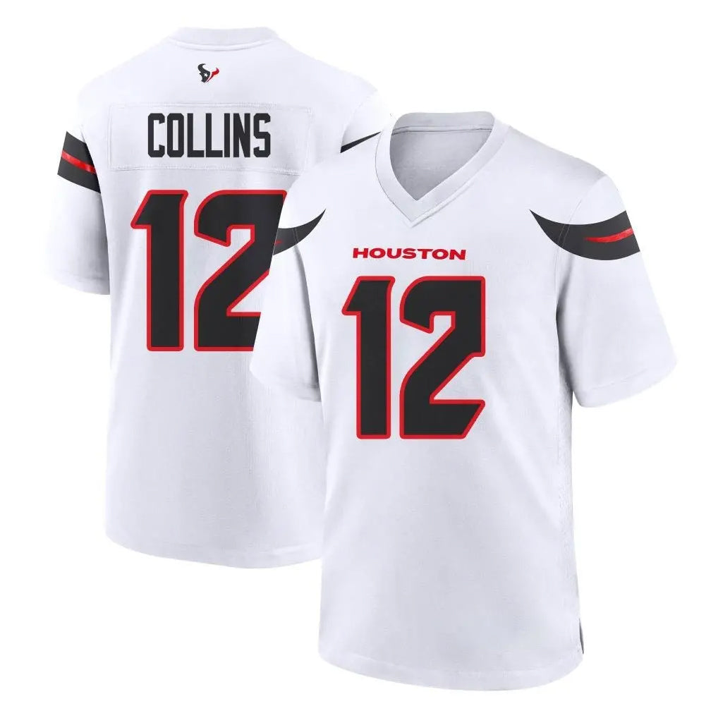 Punc H.Texans #12 Nico Collins Player White Home Game Stitched Jerseys