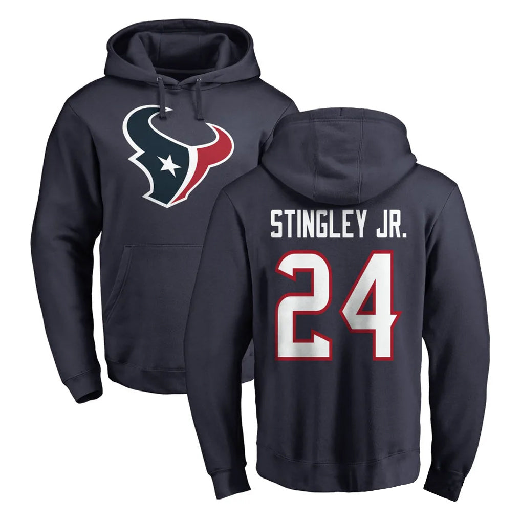 Punc H.Texans #24 Derek Stingley Jr. Player Navy Pro Line Pullover Hoodie Limited Game Stitched Jerseys