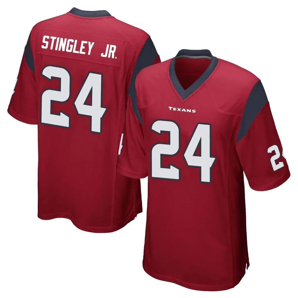 Punc H.Texans #24 Derek Stingley Jr. Player Red Home Game Stitched Jerseys