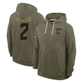 Punc H.Texans #2 Calen Bullock Player Olive Salute to Service Pullover Hoodies Limited Stitched Jerseys