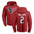 Punc H.Texans #2 Calen Bullock Player Red Pro Line Pullover Hoodie Limited Game Stitched Jerseys