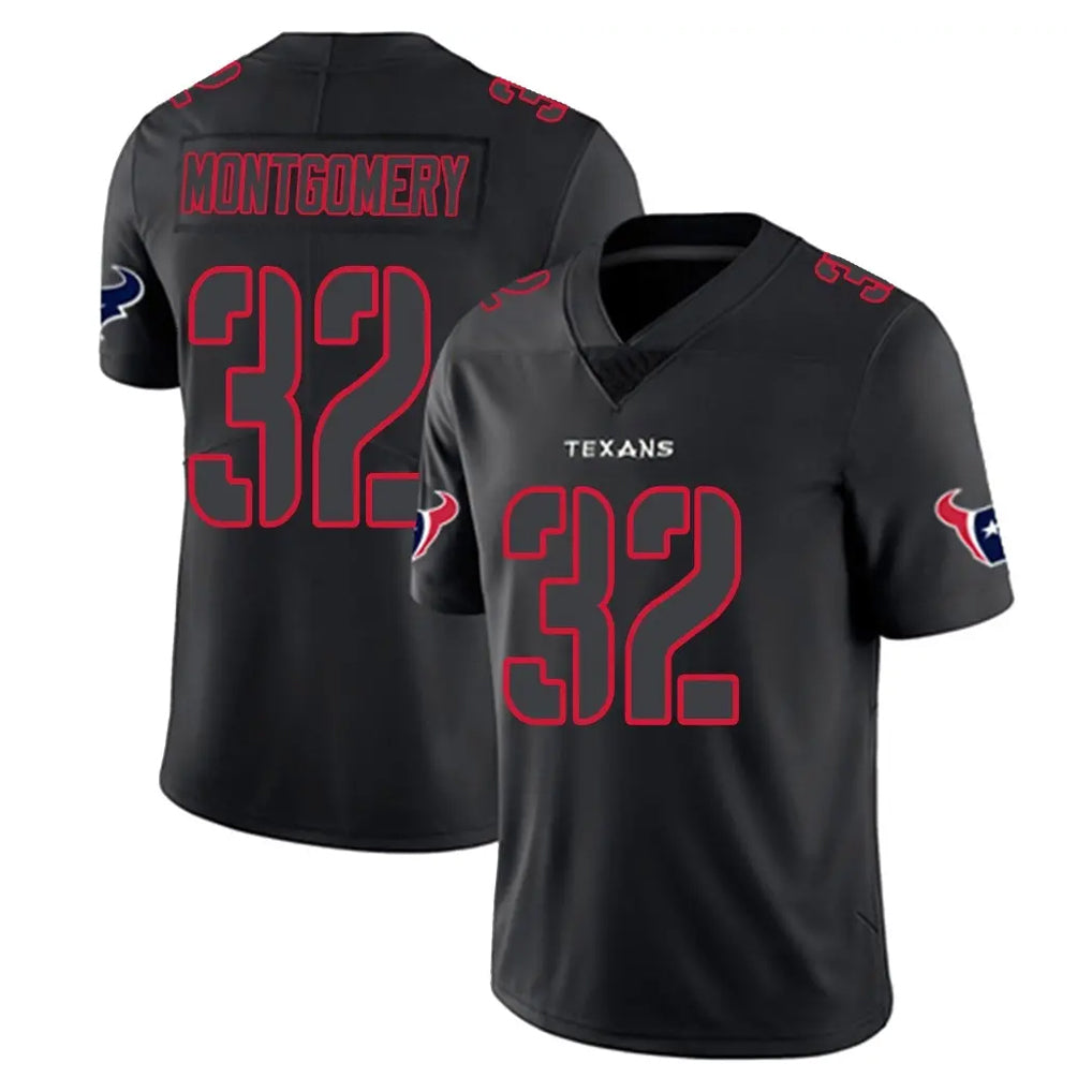 Punc H.Texans #32 David Montgomery Player Black Impact Limited Game Stitched Jerseys