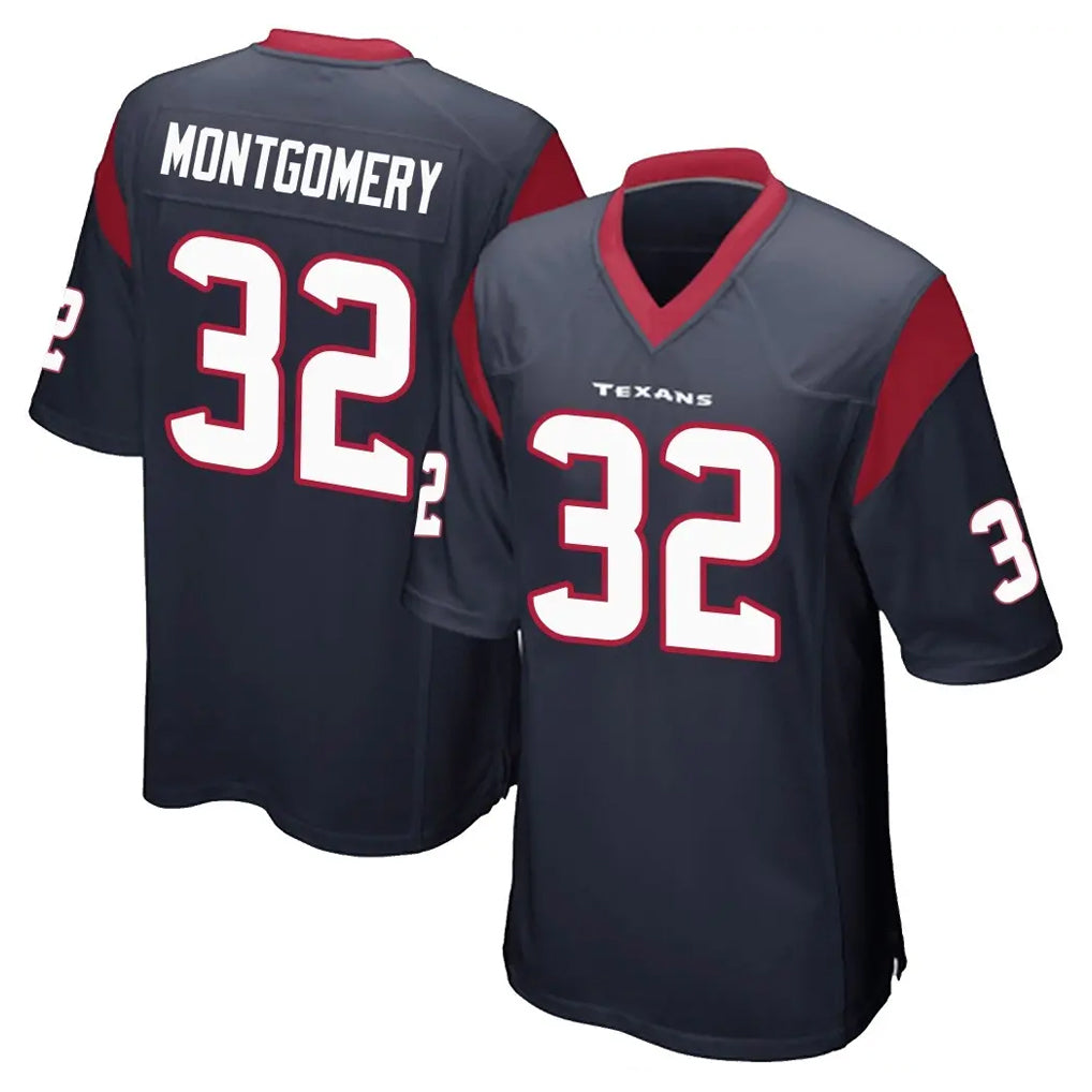 Punc H.Texans #32 David Montgomery Player Navy Home Game Stitched Jerseys