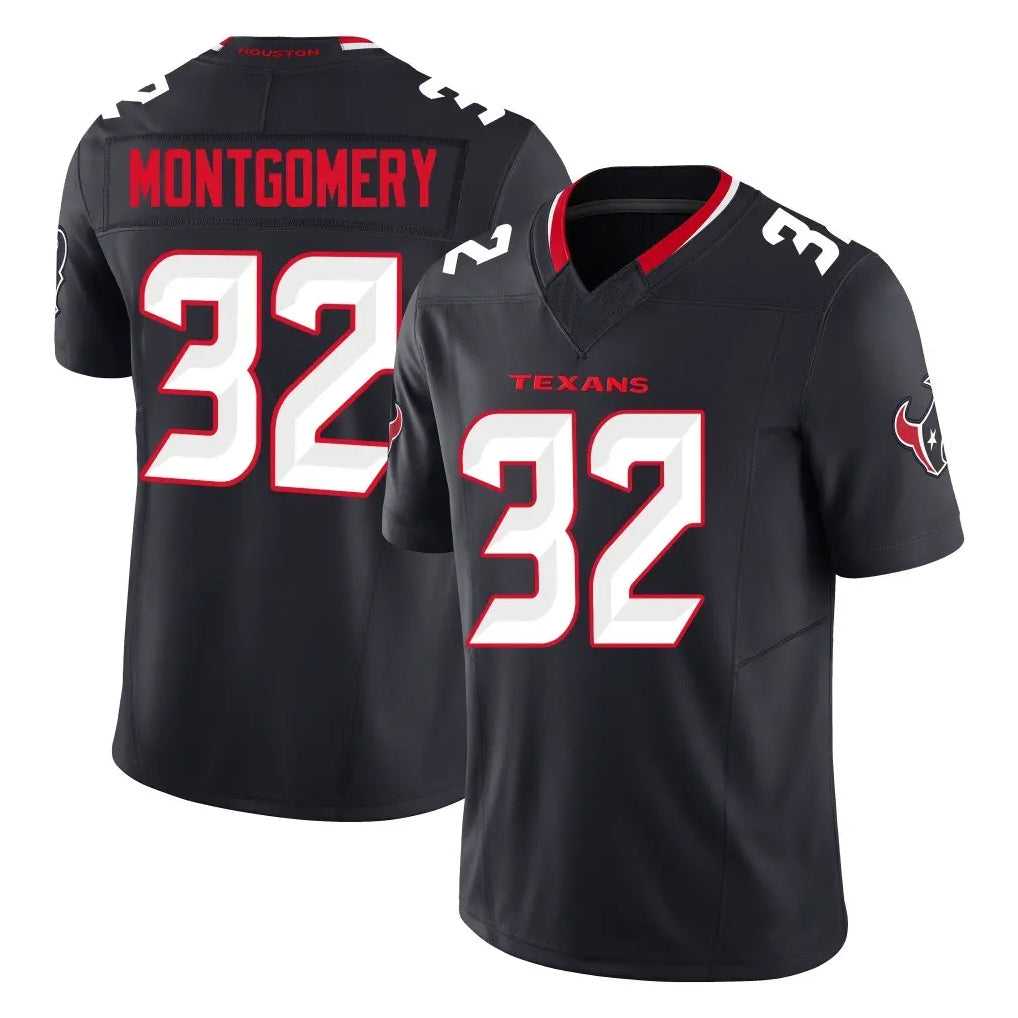 Punc H.Texans #32 David Montgomery Player Navy Limited Alternate Vapor F.U.S.E. Home Game Stitched Jerseys
