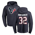 Punc H.Texans #32 David Montgomery Player Navy Pro Line Pullover Hoodie Limited Game Stitched Jerseys