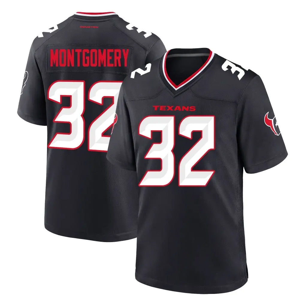 Punc H.Texans #32 David Montgomery Player Navy Team Home Game Stitched Jerseys