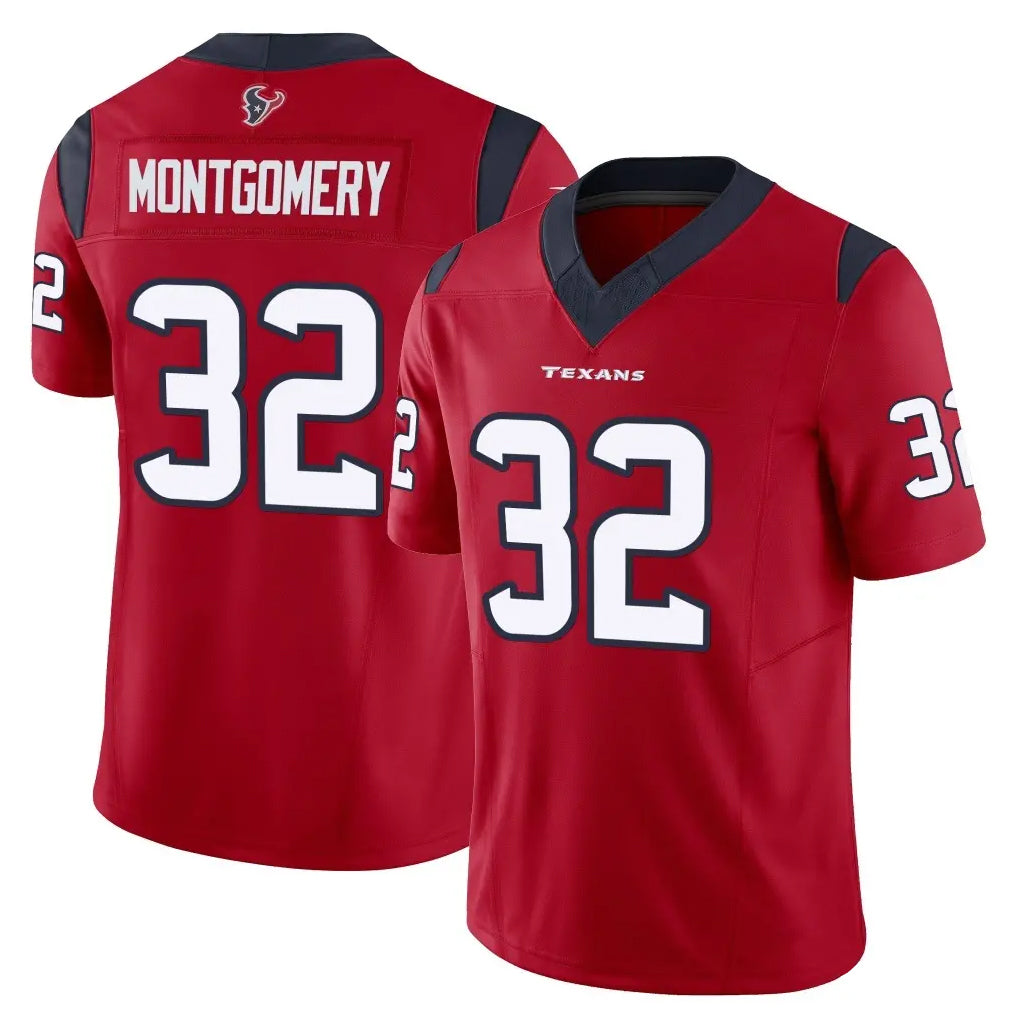 Punc H.Texans #32 David Montgomery Player Red Limited Vapor F.U.S.E. Home Game Stitched Jerseys