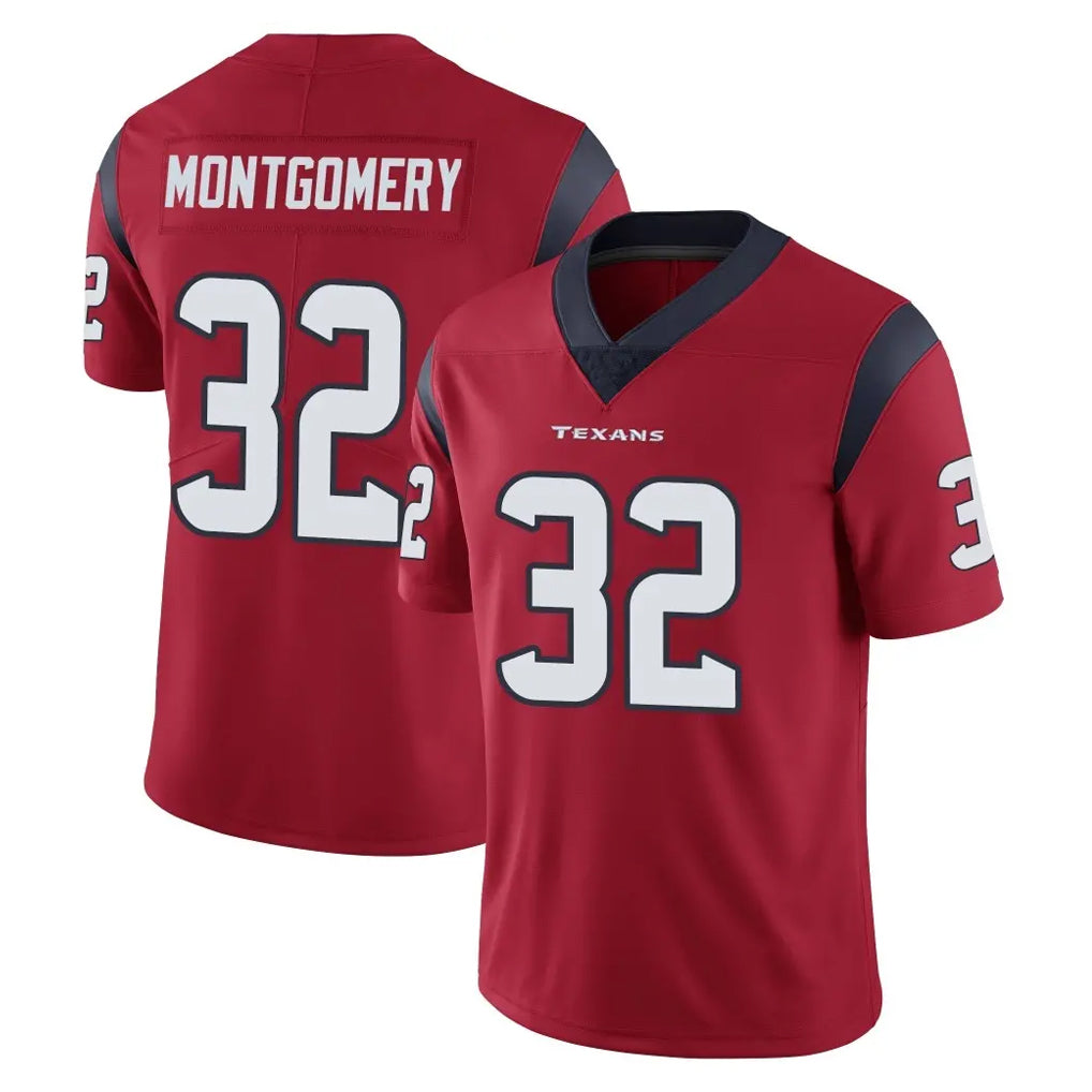 Punc H.Texans #32 David Montgomery Player Red Limited Vapor Untouchable Home Game Stitched Jerseys